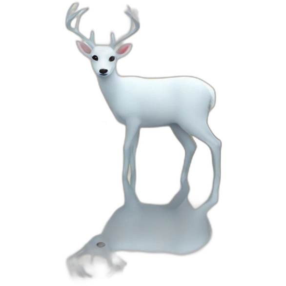 white deer reflected in the spring emoji