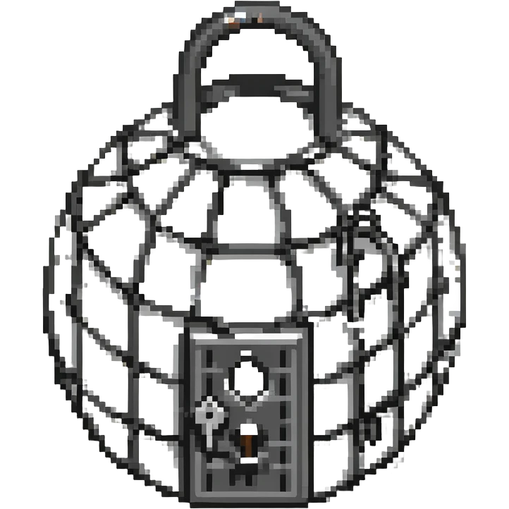 cage with lock emoji