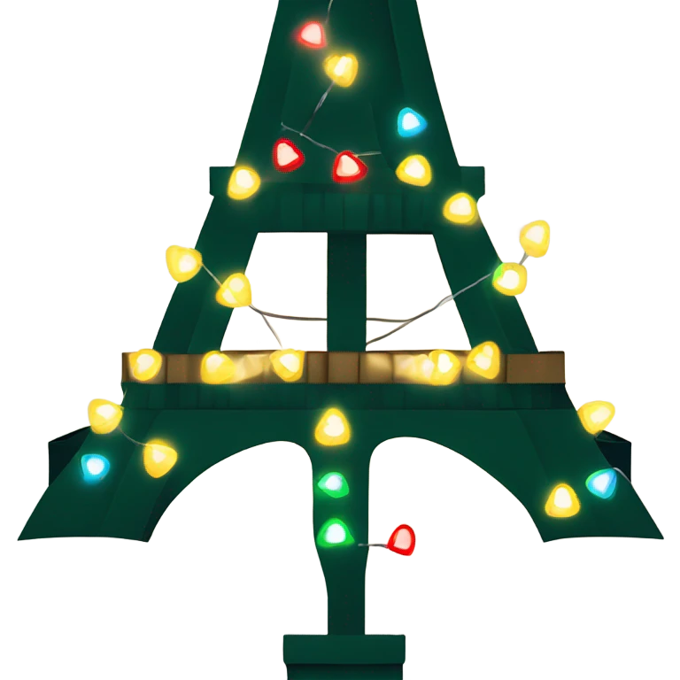 Eiffel tower wrapped in Christmas lights  emoji