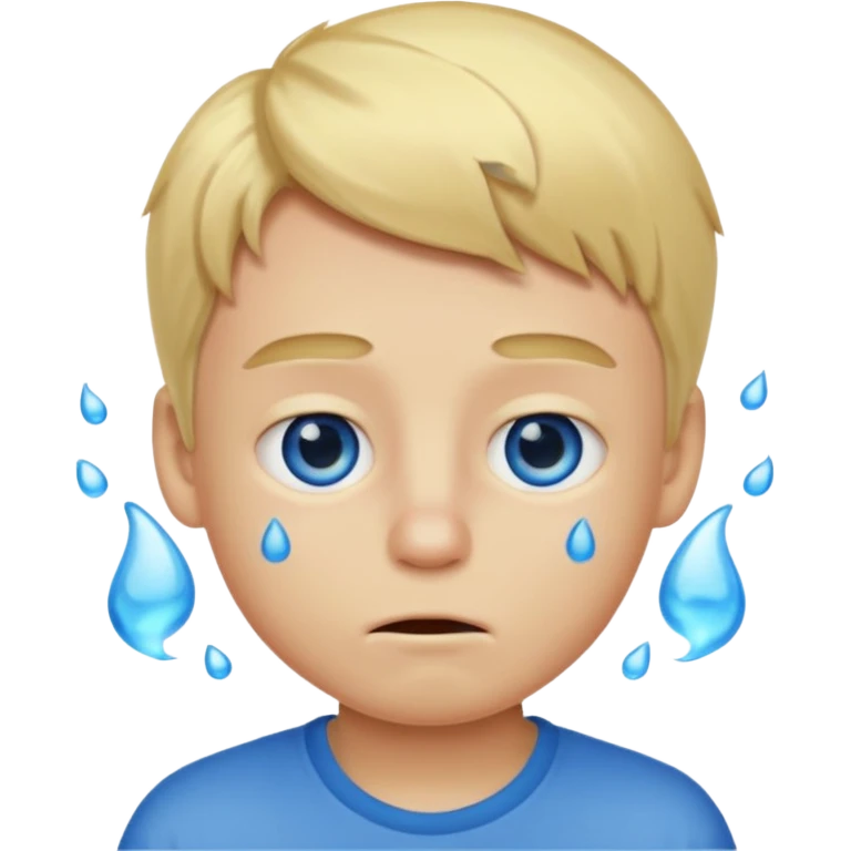 smelly boy, blond with blue eyes. emoji