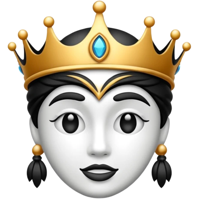 Create this emoji : 🎭 but in White and black  emoji