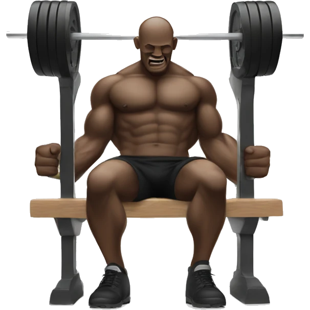man bench pressing, a Guinness at his feet emoji