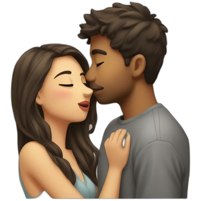 Boyfriend giving a kiss to girlfriend  emoji