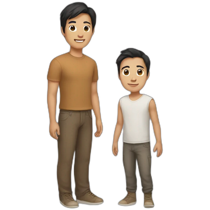 Asian guy with brown ragdoll emoji