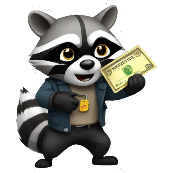 raccoon robbing bank emoji