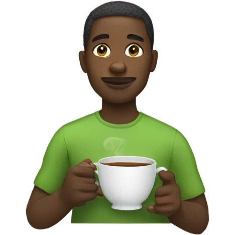 Green tea black man emoji