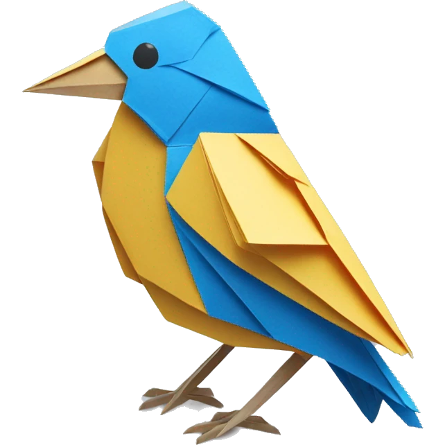 blue bird origami emoji