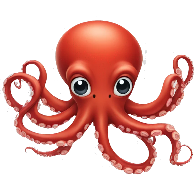 red cartoon octopus pointing to the left emoji