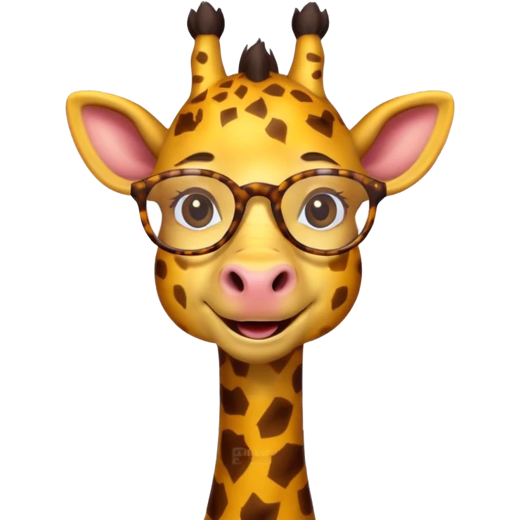 giraffe with glasses emoji
