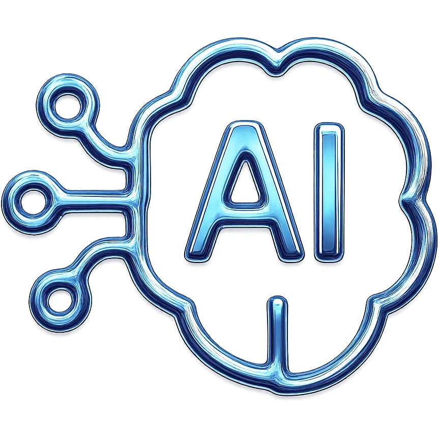 chrome style abstract AI symbol emoji