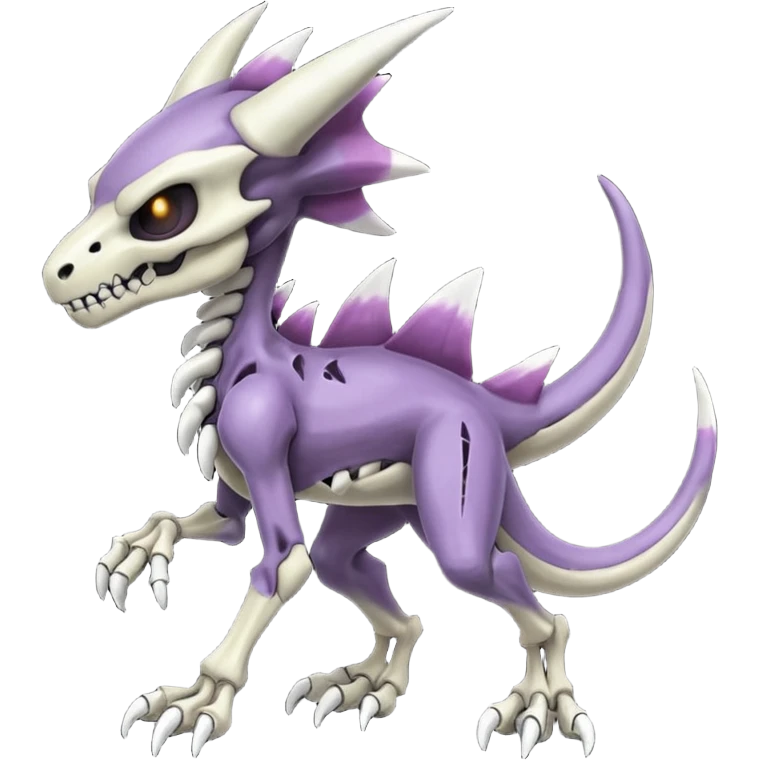Shiny Badass Edgy Dark Evil Spectral Dusky Spooky Skeletal Cool Hot Stylish Handsome Duskull-Marowak-Genesect-Fakémon-fusion (full body) emoji