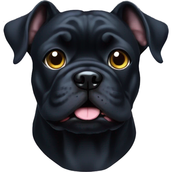 Black French buldog with galaxy eyes emoji