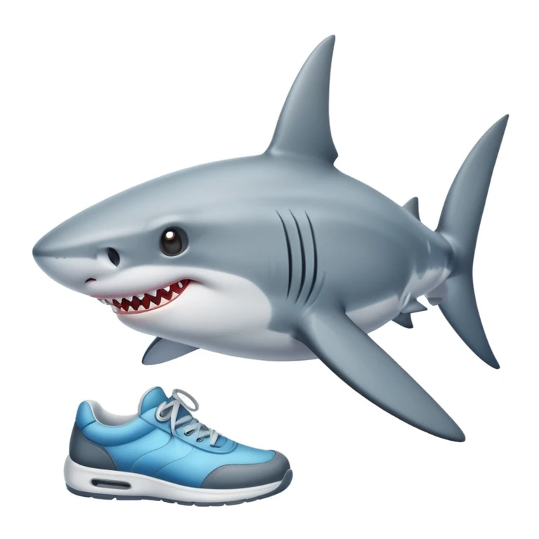 A shark with shoes emoji