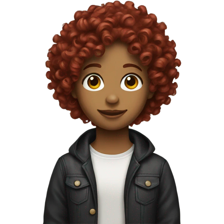 Dark red curly hair emoji