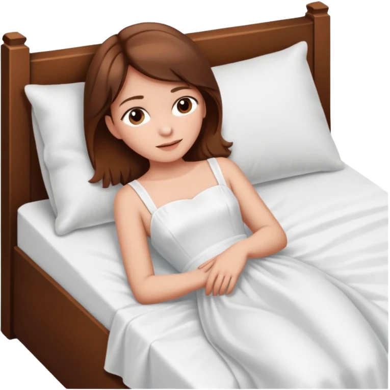 lying on withe bed brown hair girl emoji