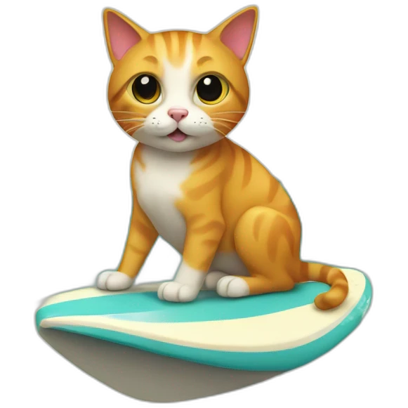 Cat in surfboard emoji