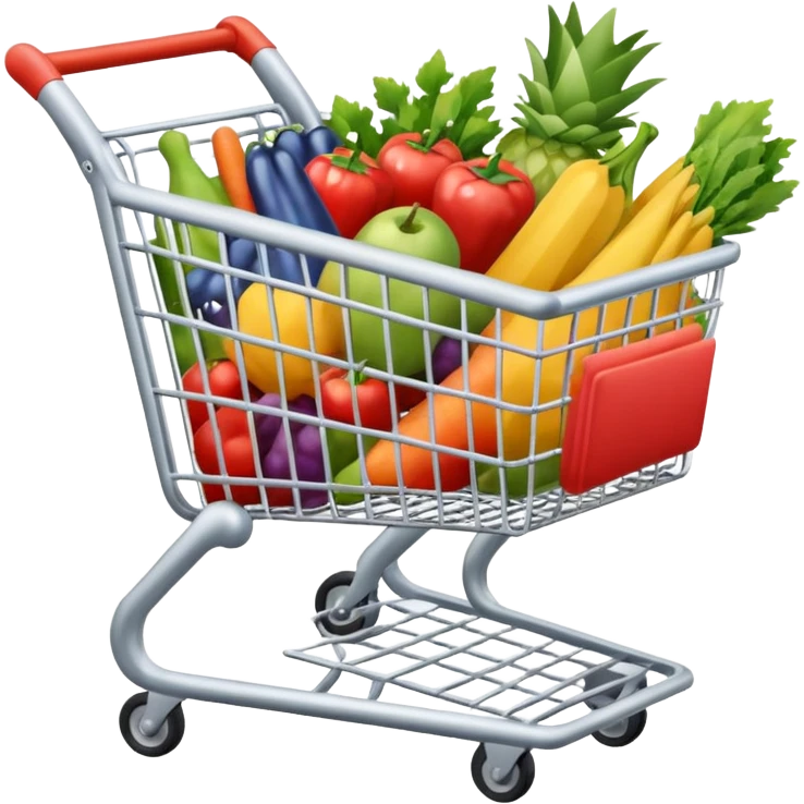 shopping cart silver with stuff emoji