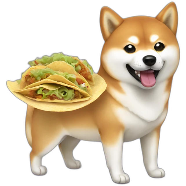 shiba inu eating tacos emoji