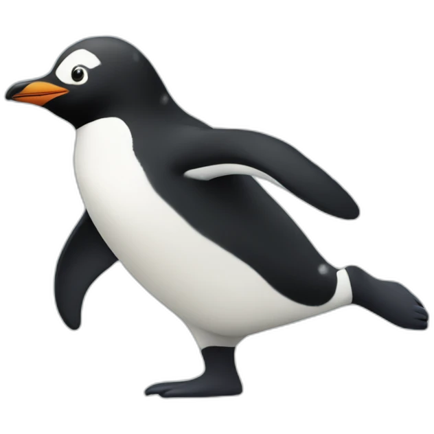 A running penguin in snow emoji