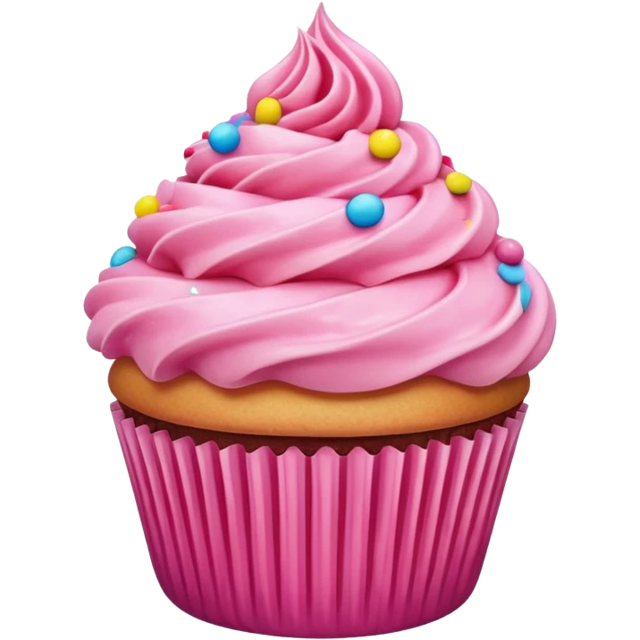 Cupcake with pink icing emoji