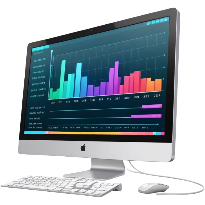 Create an emoji for animation and motion design. Show a computer monitor displaying moving cartoon creation process, with a timeline, keyframes, and motion effects. Use modern, vibrant colors. No emojis or smiley faces. Transparent background. emoji