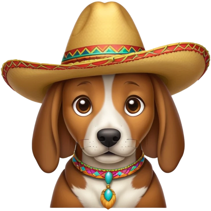 A hound dog wearing a sombrero  emoji