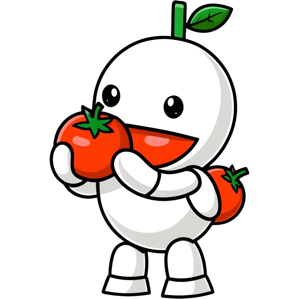 Robot licking tomatoe emoji