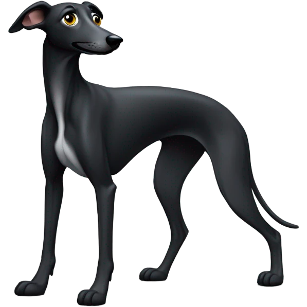 Black greyhound begging for food emoji