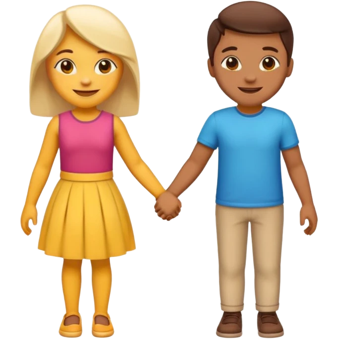create an emoji of enivya and akrow holding hands emoji