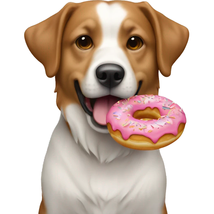 Chien qu mange un donut emoji