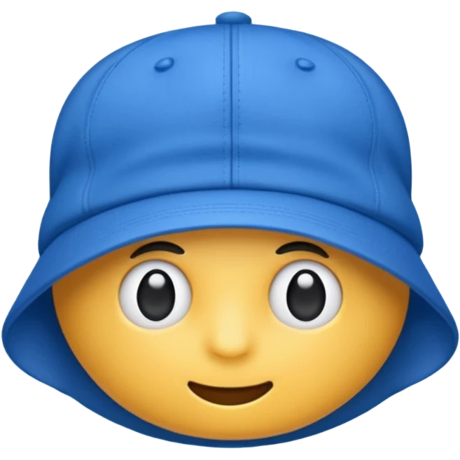 A blue cap upside down  emoji