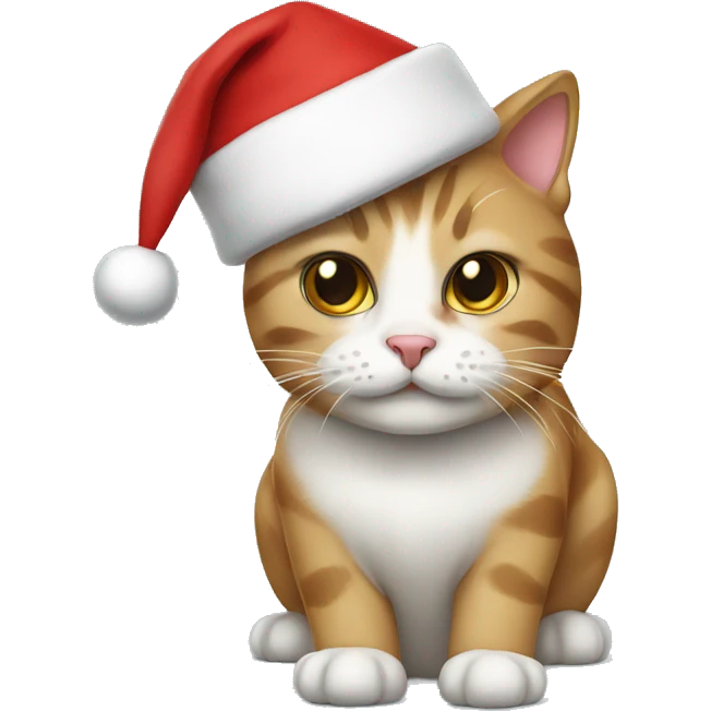Cat with christmas cap emoji