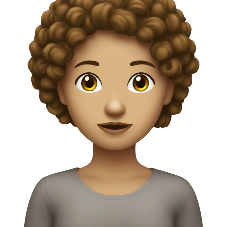 moi fille aux cheveux bouclés châtain avec des yeux marron claire accompagner de mon copain métisse aux cheveux noir bouclés et yeux vert  emoji