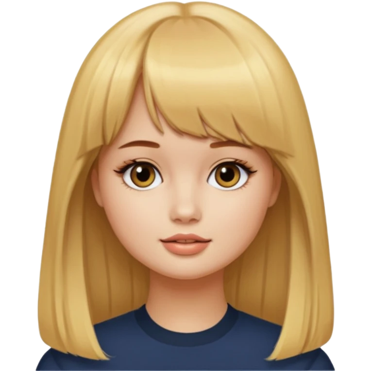 Debby Ryan (golden blonde hair with straight bangs) emoji