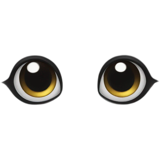 A White and Black cat wit very big eyes emoji