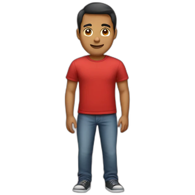 Picture of a full body of a male in a red shirt emoji