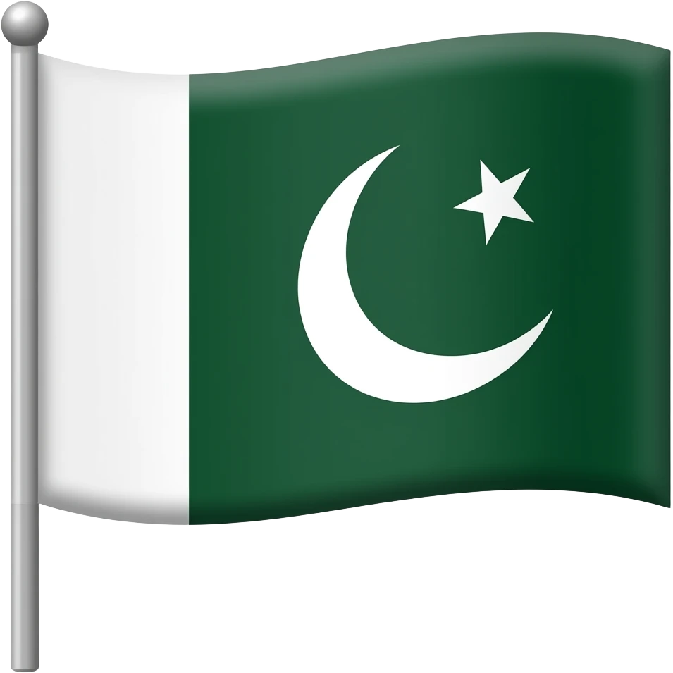 create a pakistani flag withoud rod emoji