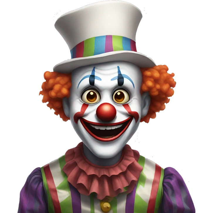 Creepy smiling clown emoji