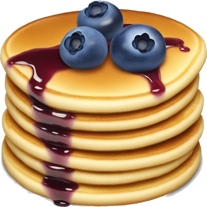 pancakes with butter and blueberry’s on top emoji