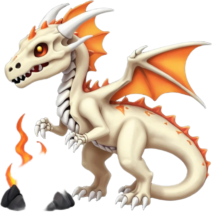 Skeletal Magmatic Cubone-Salandit-Marowak-Duskull-dragon emoji