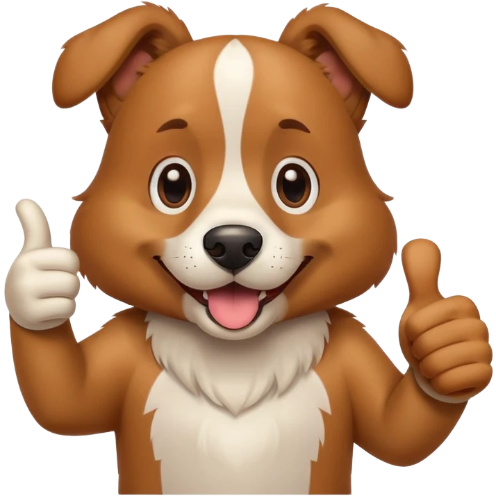 Dog with thumbs up emoji