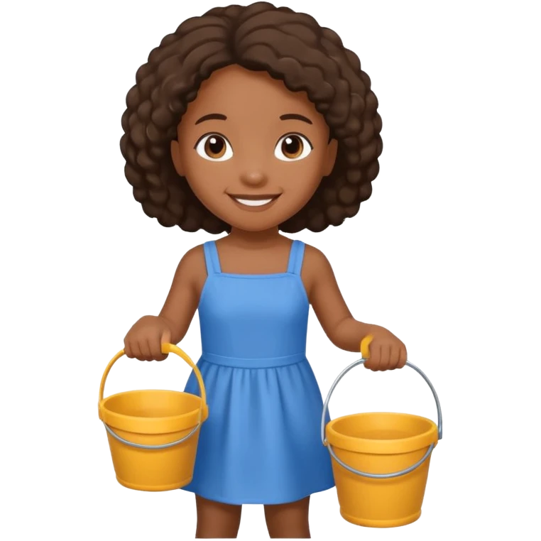 black kid girl with toy sand bucket emoji