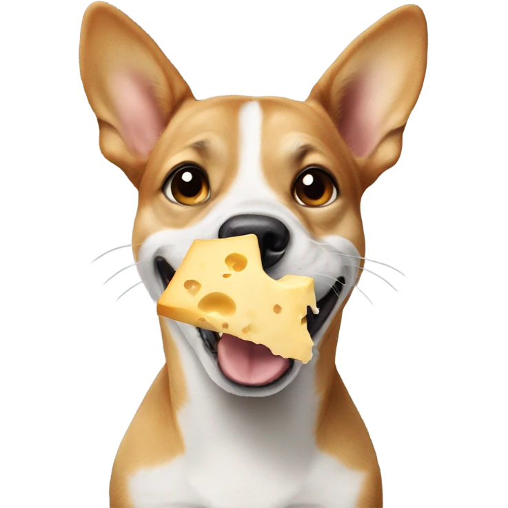 Dog eating cheese emoji