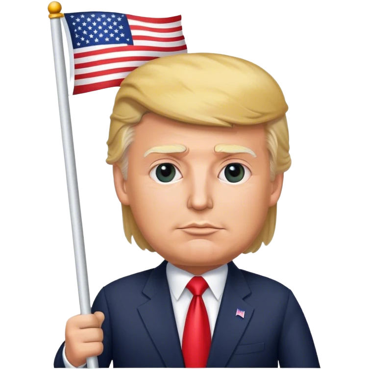 Donald Trump holding a flag emoji