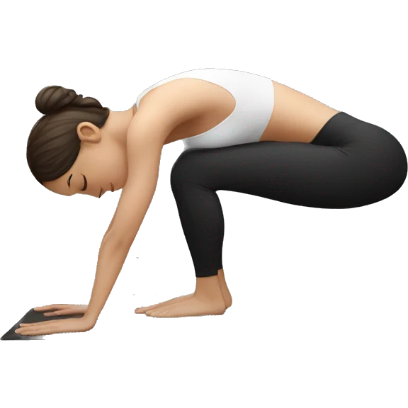 Fit women with white skin doing crow pose  emoji