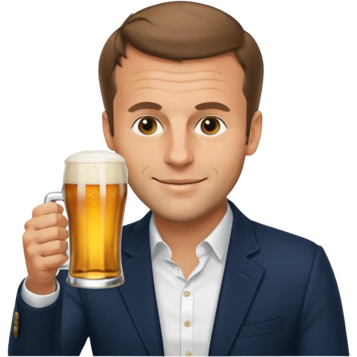Macron qui boit de la bière  emoji
