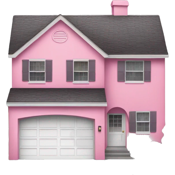 Pink home with garage and driveway emoji
