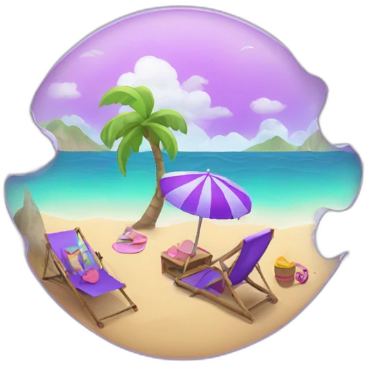 Sea vacation purple icon emoji