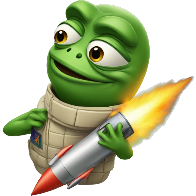 pepe with rocket  emoji