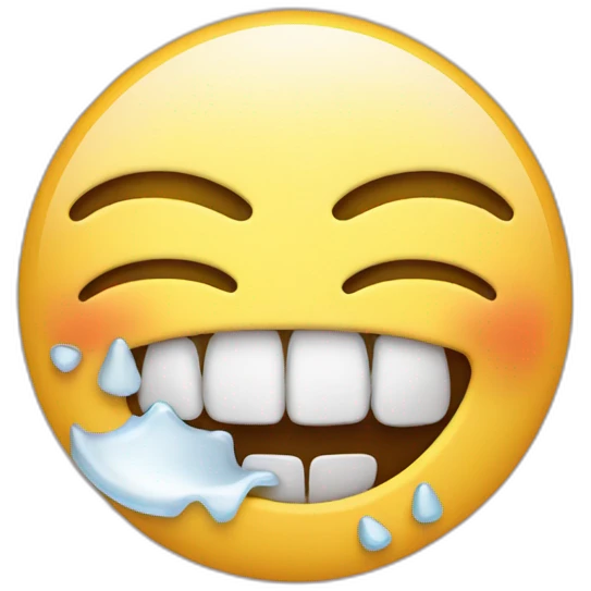 crying laughing emoji with bad teeth emoji